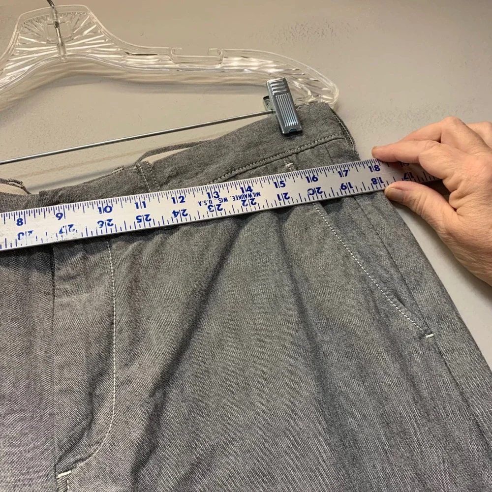 J.Crew 770 Straight‎ Fit Pants Mens 34x34 Grey Stretch Chambray Chinos Excellent